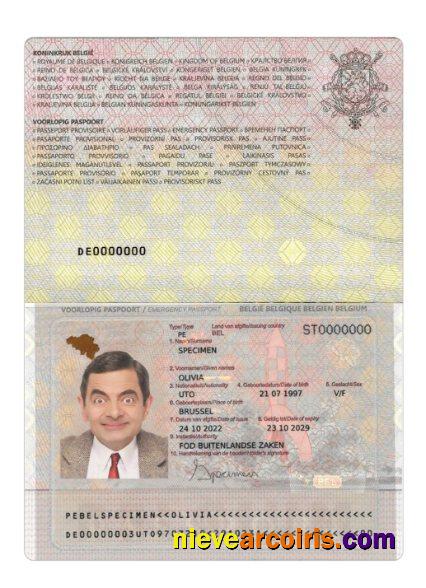 Belgium emergency passport